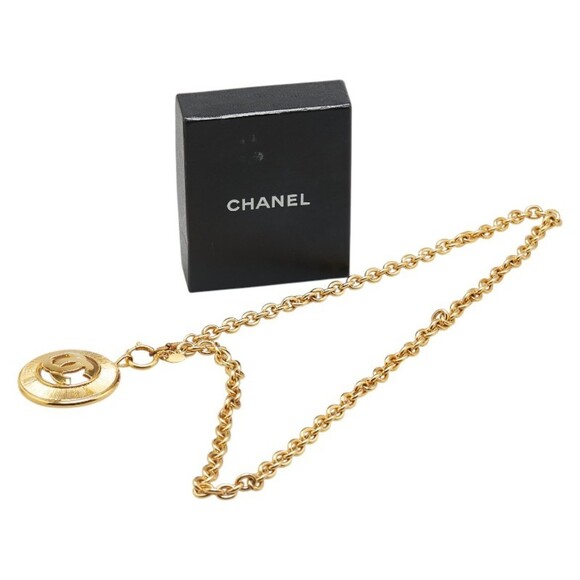 CHANEL Gold Logo Necklace - Picture 8 of 9